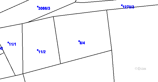 Parcela st. 8/4 v KÚ Janovice u Frýdku-Místku, Katastrální mapa