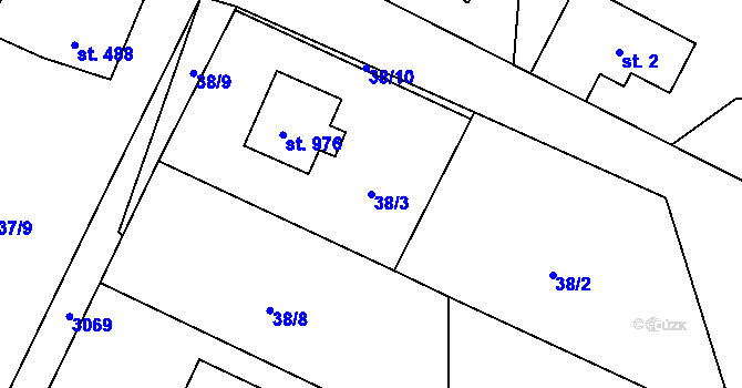 Parcela st. 38/3 v KÚ Janovice u Frýdku-Místku, Katastrální mapa