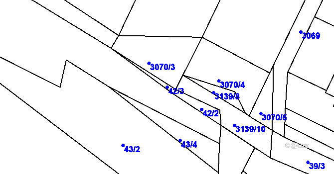 Parcela st. 42/3 v KÚ Janovice u Frýdku-Místku, Katastrální mapa