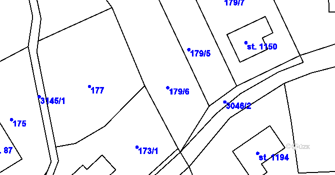 Parcela st. 179/6 v KÚ Janovice u Frýdku-Místku, Katastrální mapa