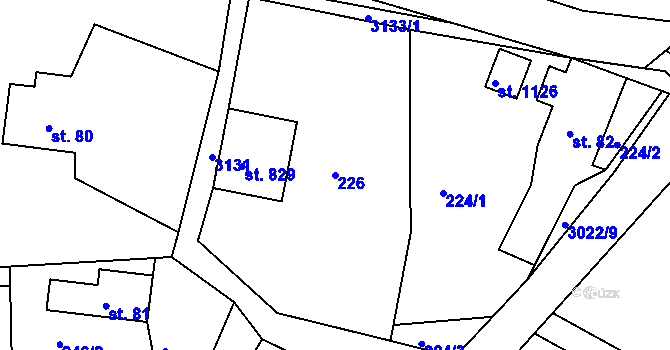 Parcela st. 226 v KÚ Janovice u Frýdku-Místku, Katastrální mapa