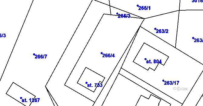 Parcela st. 266/4 v KÚ Janovice u Frýdku-Místku, Katastrální mapa