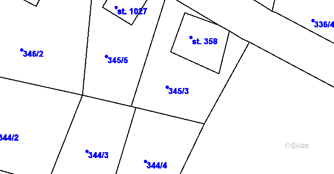 Parcela st. 345/3 v KÚ Janovice u Frýdku-Místku, Katastrální mapa