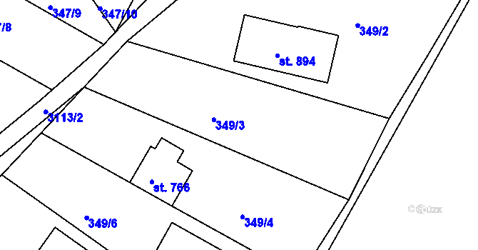 Parcela st. 349/3 v KÚ Janovice u Frýdku-Místku, Katastrální mapa