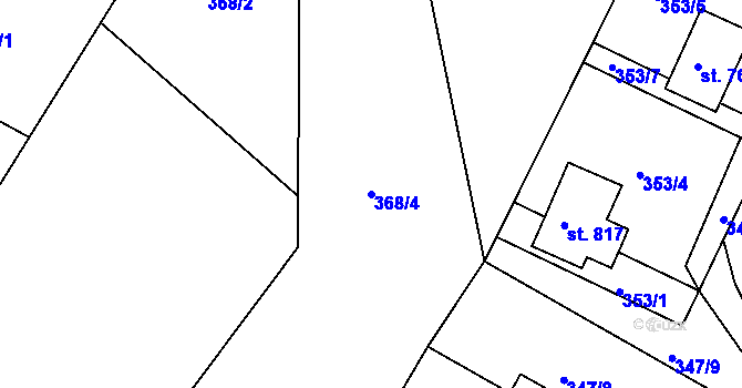 Parcela st. 368/4 v KÚ Janovice u Frýdku-Místku, Katastrální mapa