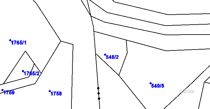 Parcela st. 548/2 v KÚ Janovice u Frýdku-Místku, Katastrální mapa