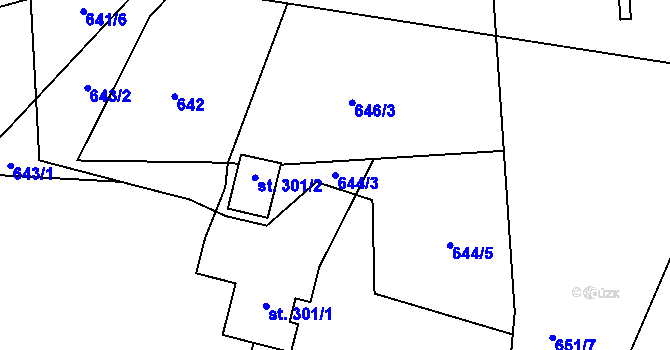 Parcela st. 644/3 v KÚ Janovice u Frýdku-Místku, Katastrální mapa