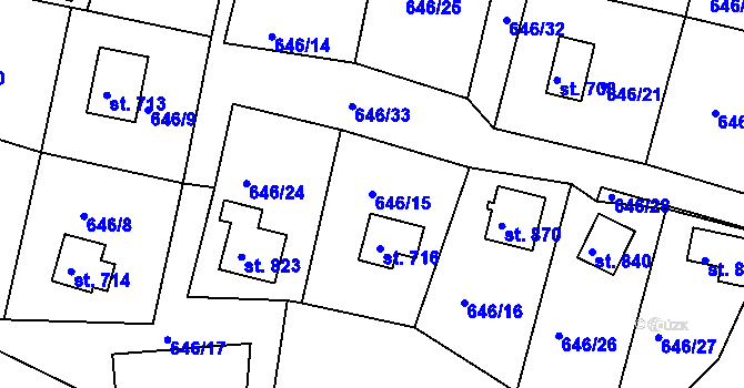 Parcela st. 646/15 v KÚ Janovice u Frýdku-Místku, Katastrální mapa