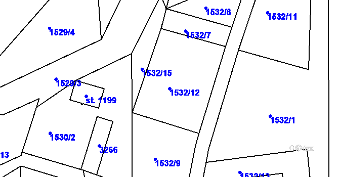Parcela st. 1532/12 v KÚ Janovice u Frýdku-Místku, Katastrální mapa