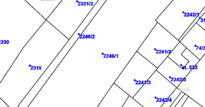 Parcela st. 2246/1 v KÚ Janovice u Frýdku-Místku, Katastrální mapa