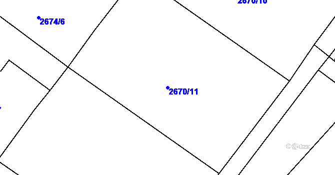 Parcela st. 2670/11 v KÚ Janovice u Frýdku-Místku, Katastrální mapa