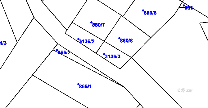 Parcela st. 3136/3 v KÚ Janovice u Frýdku-Místku, Katastrální mapa