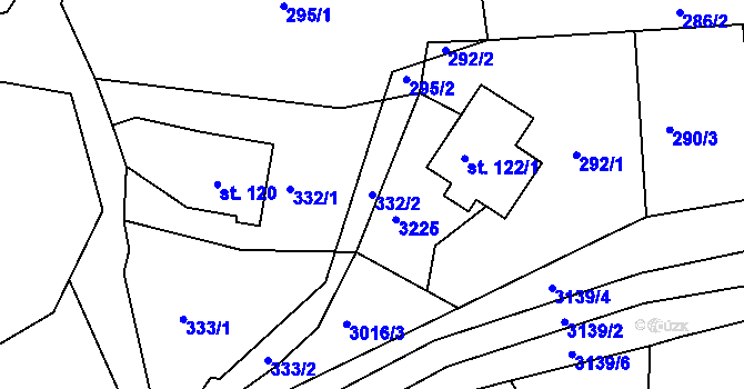 Parcela st. 332/2 v KÚ Janovice u Frýdku-Místku, Katastrální mapa
