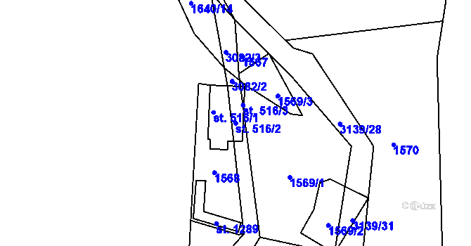 Parcela st. 516/2 v KÚ Janovice u Frýdku-Místku, Katastrální mapa