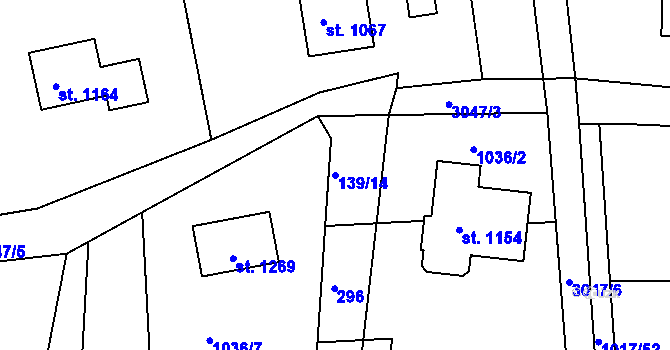 Parcela st. 139/14 v KÚ Janovice u Frýdku-Místku, Katastrální mapa