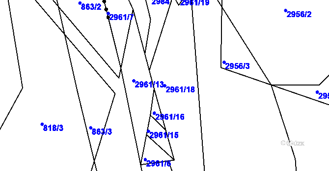 Parcela st. 2961/18 v KÚ Janovice u Frýdku-Místku, Katastrální mapa