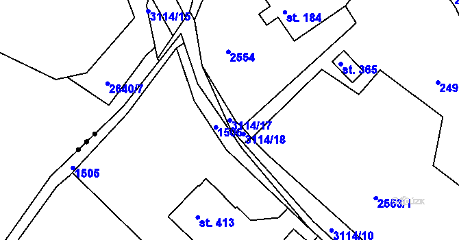 Parcela st. 3114/17 v KÚ Janovice u Frýdku-Místku, Katastrální mapa