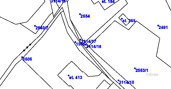 Parcela st. 3114/18 v KÚ Janovice u Frýdku-Místku, Katastrální mapa