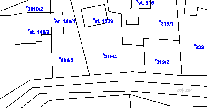 Parcela st. 319/4 v KÚ Janovice u Frýdku-Místku, Katastrální mapa