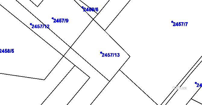 Parcela st. 2457/13 v KÚ Janovice u Frýdku-Místku, Katastrální mapa