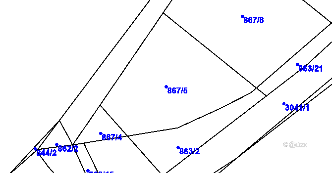 Parcela st. 867/5 v KÚ Janovice u Frýdku-Místku, Katastrální mapa