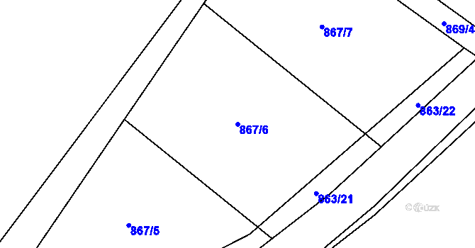 Parcela st. 867/6 v KÚ Janovice u Frýdku-Místku, Katastrální mapa