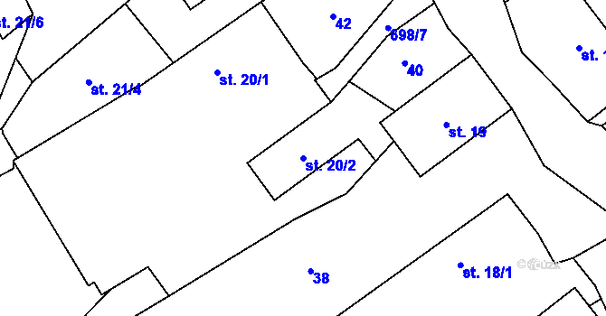Parcela st. 20/2 v KÚ Janovice u Nového Jičína, Katastrální mapa