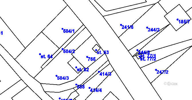 Parcela st. 63 v KÚ Janovice u Nového Jičína, Katastrální mapa