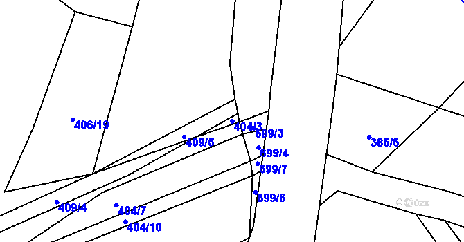Parcela st. 404/3 v KÚ Janovice u Nového Jičína, Katastrální mapa