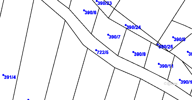 Parcela st. 722/5 v KÚ Janovice u Nového Jičína, Katastrální mapa