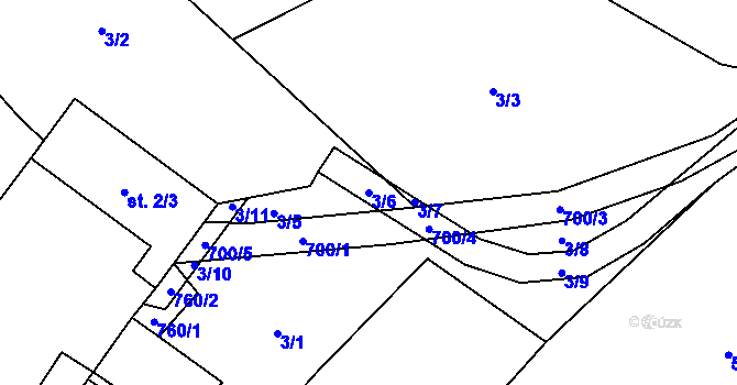 Parcela st. 3/6 v KÚ Janovice u Nového Jičína, Katastrální mapa