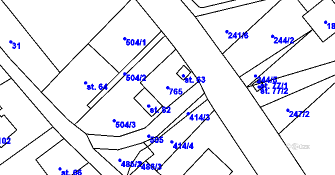 Parcela st. 765 v KÚ Janovice u Nového Jičína, Katastrální mapa