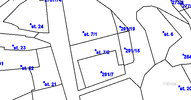 Parcela st. 7/2 v KÚ Janovice nad Úhlavou, Katastrální mapa