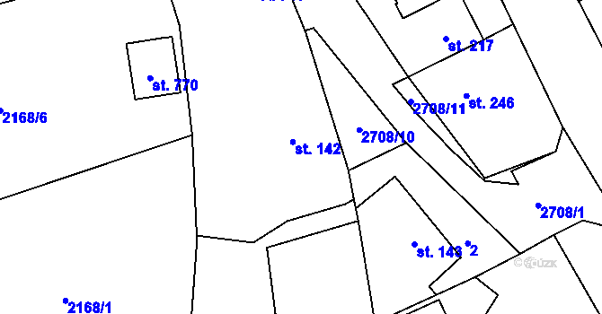 Parcela st. 142 v KÚ Janovice nad Úhlavou, Katastrální mapa