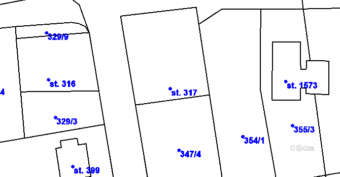 Parcela st. 317 v KÚ Janovice nad Úhlavou, Katastrální mapa