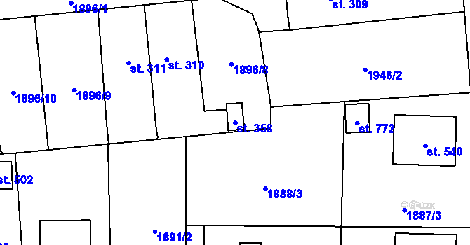 Parcela st. 358 v KÚ Janovice nad Úhlavou, Katastrální mapa