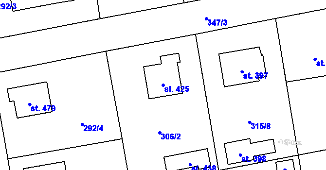 Parcela st. 425 v KÚ Janovice nad Úhlavou, Katastrální mapa