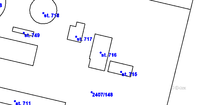 Parcela st. 716 v KÚ Janovice nad Úhlavou, Katastrální mapa