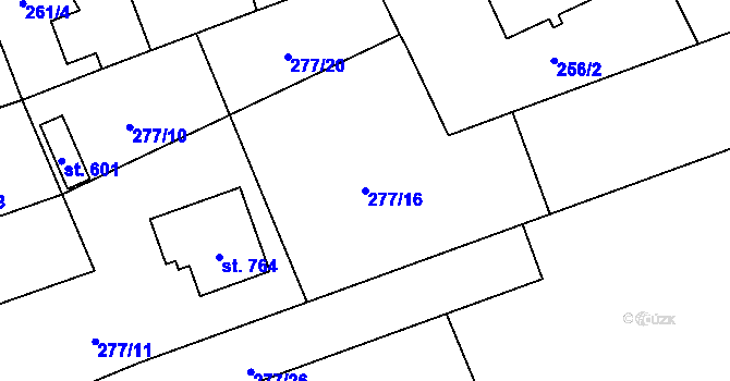 Parcela st. 277/16 v KÚ Janovice nad Úhlavou, Katastrální mapa
