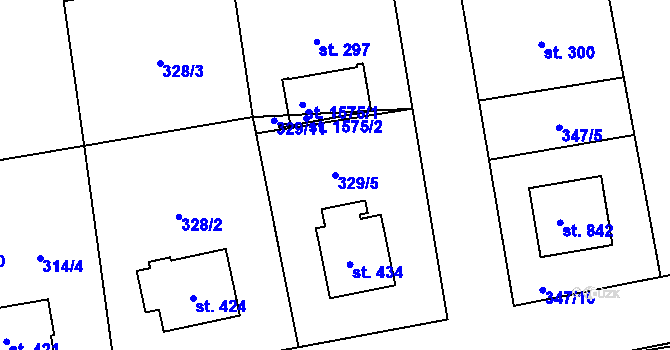 Parcela st. 329/5 v KÚ Janovice nad Úhlavou, Katastrální mapa