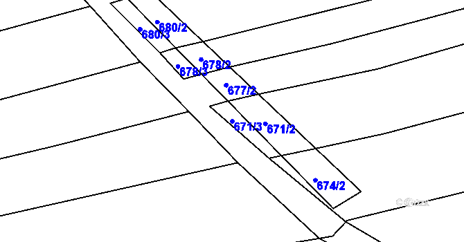 Parcela st. 671/3 v KÚ Janovice nad Úhlavou, Katastrální mapa