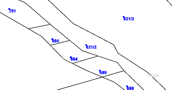 Parcela st. 821/2 v KÚ Janovice nad Úhlavou, Katastrální mapa