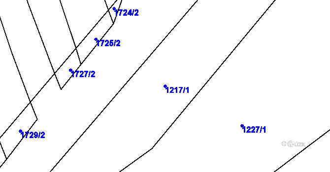 Parcela st. 1217/1 v KÚ Janovice nad Úhlavou, Katastrální mapa