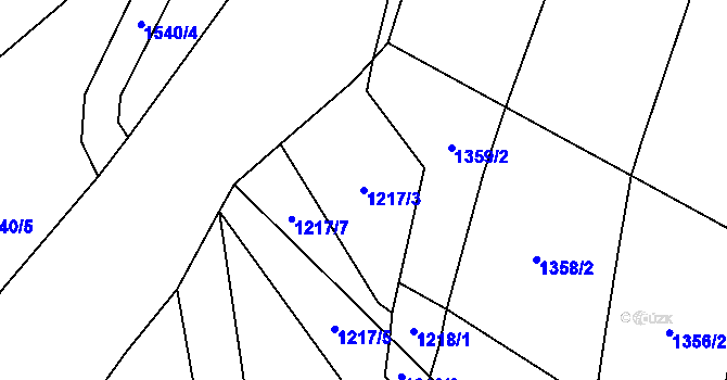 Parcela st. 1217/3 v KÚ Janovice nad Úhlavou, Katastrální mapa