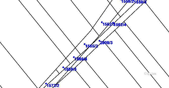 Parcela st. 1565/2 v KÚ Janovice nad Úhlavou, Katastrální mapa