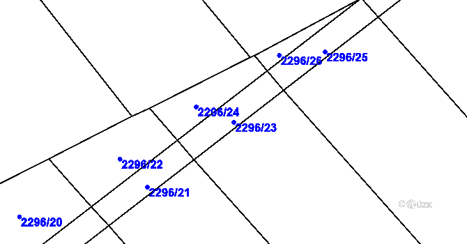 Parcela st. 2296/23 v KÚ Janovice nad Úhlavou, Katastrální mapa