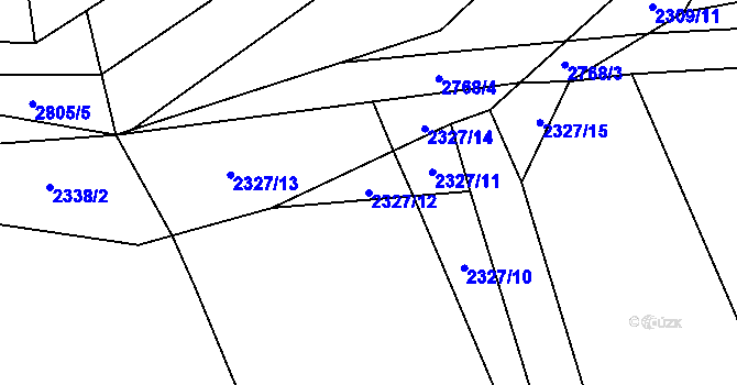 Parcela st. 2327/12 v KÚ Janovice nad Úhlavou, Katastrální mapa