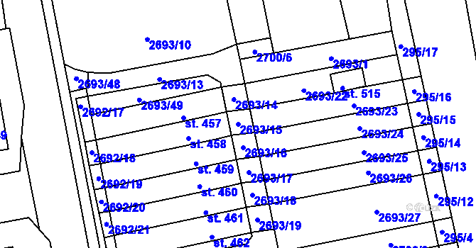 Parcela st. 2693/15 v KÚ Janovice nad Úhlavou, Katastrální mapa