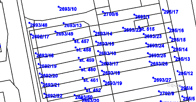 Parcela st. 2693/16 v KÚ Janovice nad Úhlavou, Katastrální mapa