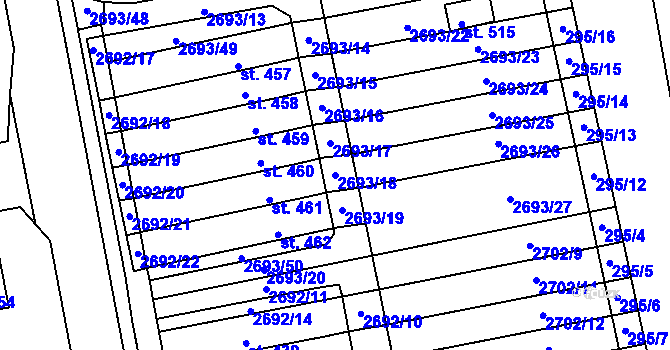 Parcela st. 2693/18 v KÚ Janovice nad Úhlavou, Katastrální mapa